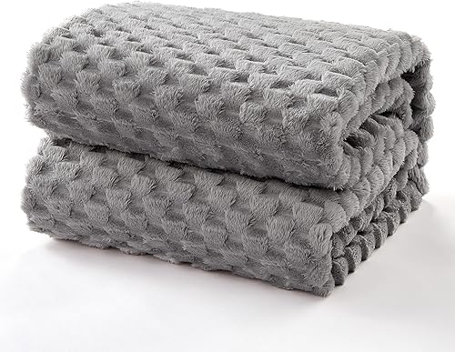 Miniatura 2 de EXQ Home Manta de vellón tamaño Queen para sofá o cama, manta decorativa de imitación 3D de conchas de tortuga jacquard, acogedora manta de franela