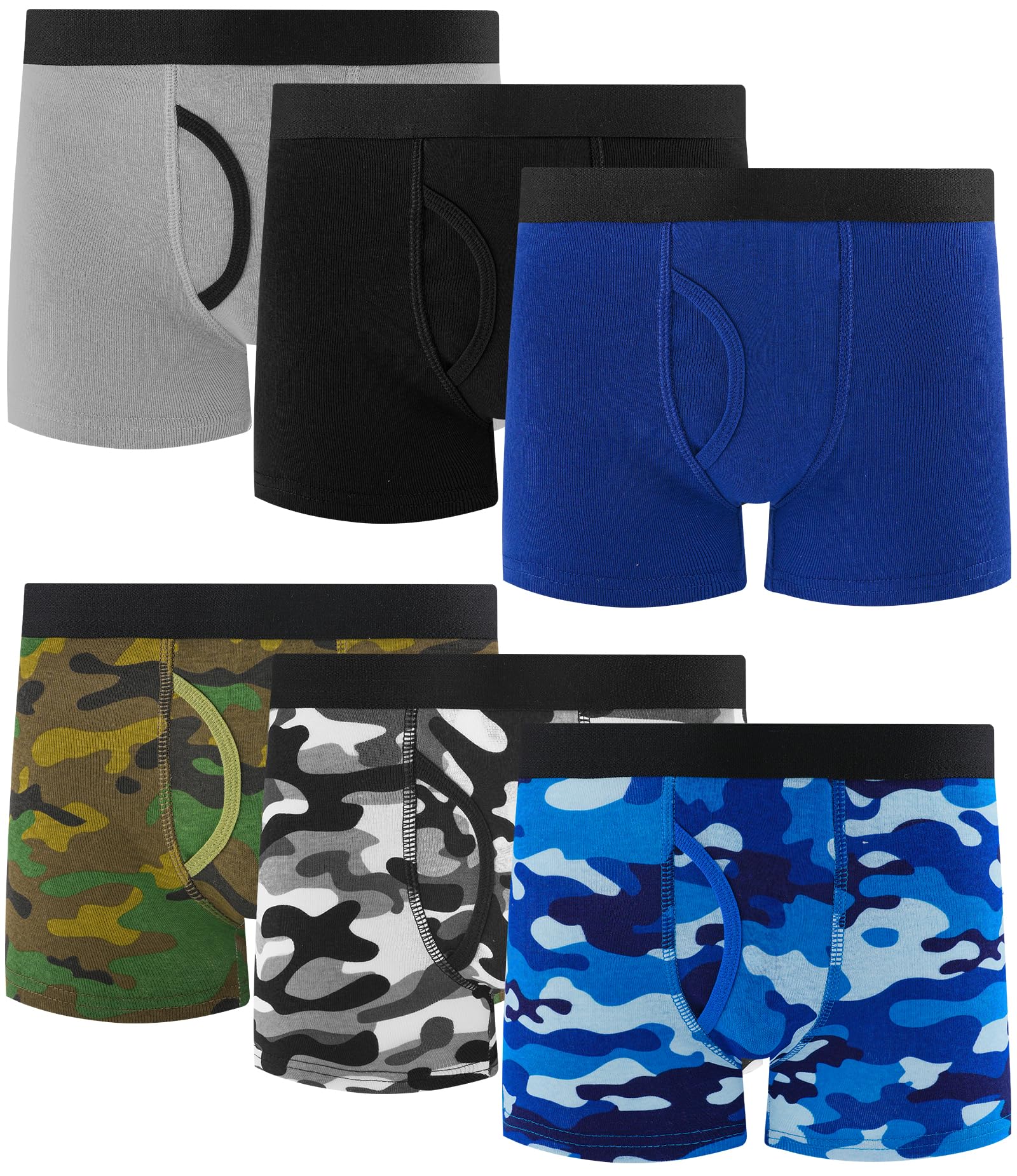 100 Cotton Boys Soft Boxer Briefs Size 18M-12Yr Tagless Underwear 6-Pack