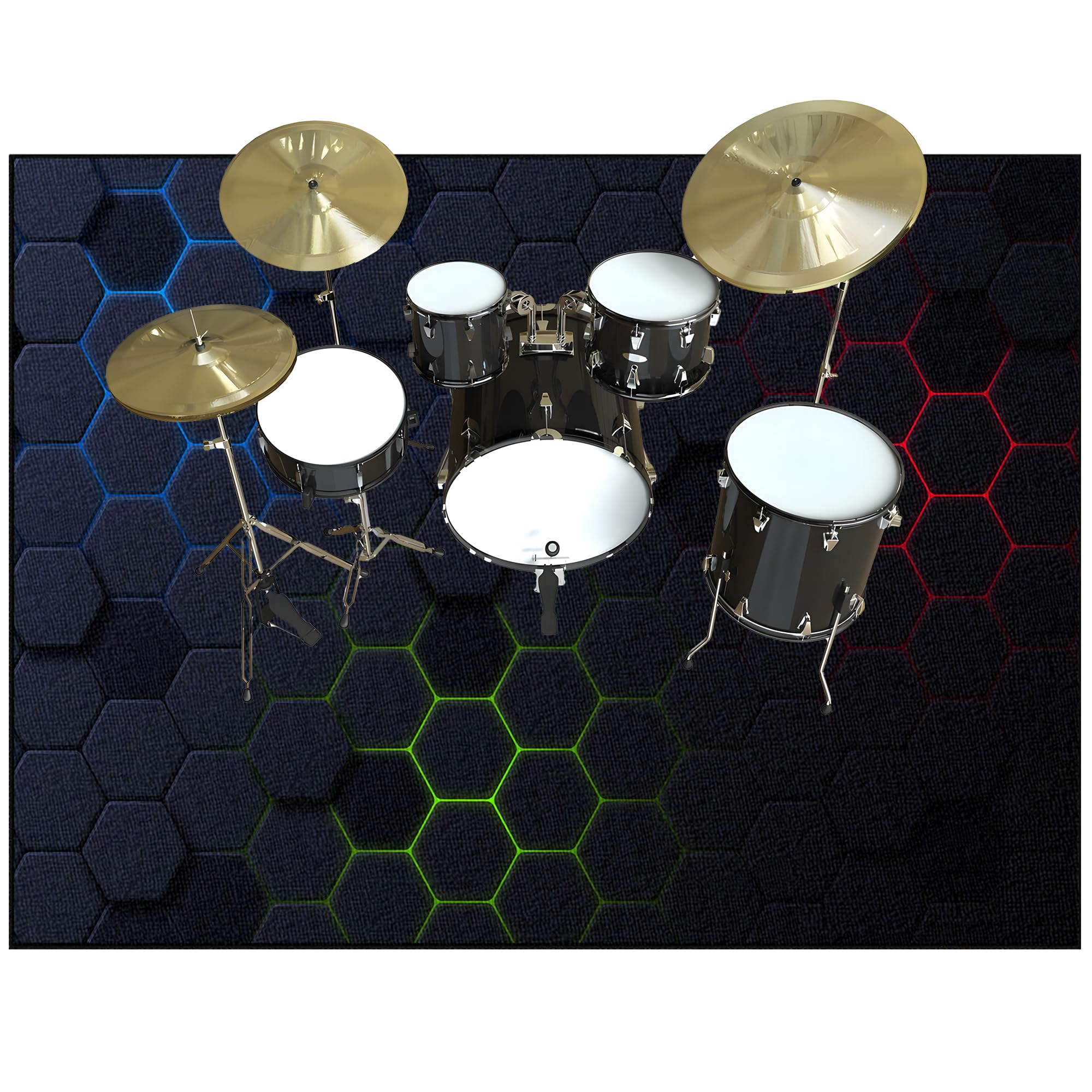 Dywan z baterią akustyczną, dźwiękoszczelny dywanik z baterią, elektroniczny dywanik do bębna basowego, antypoślizgowy do bębna basowego i innych elementów zestawu dywaników do dywanika 180 x 140 cm