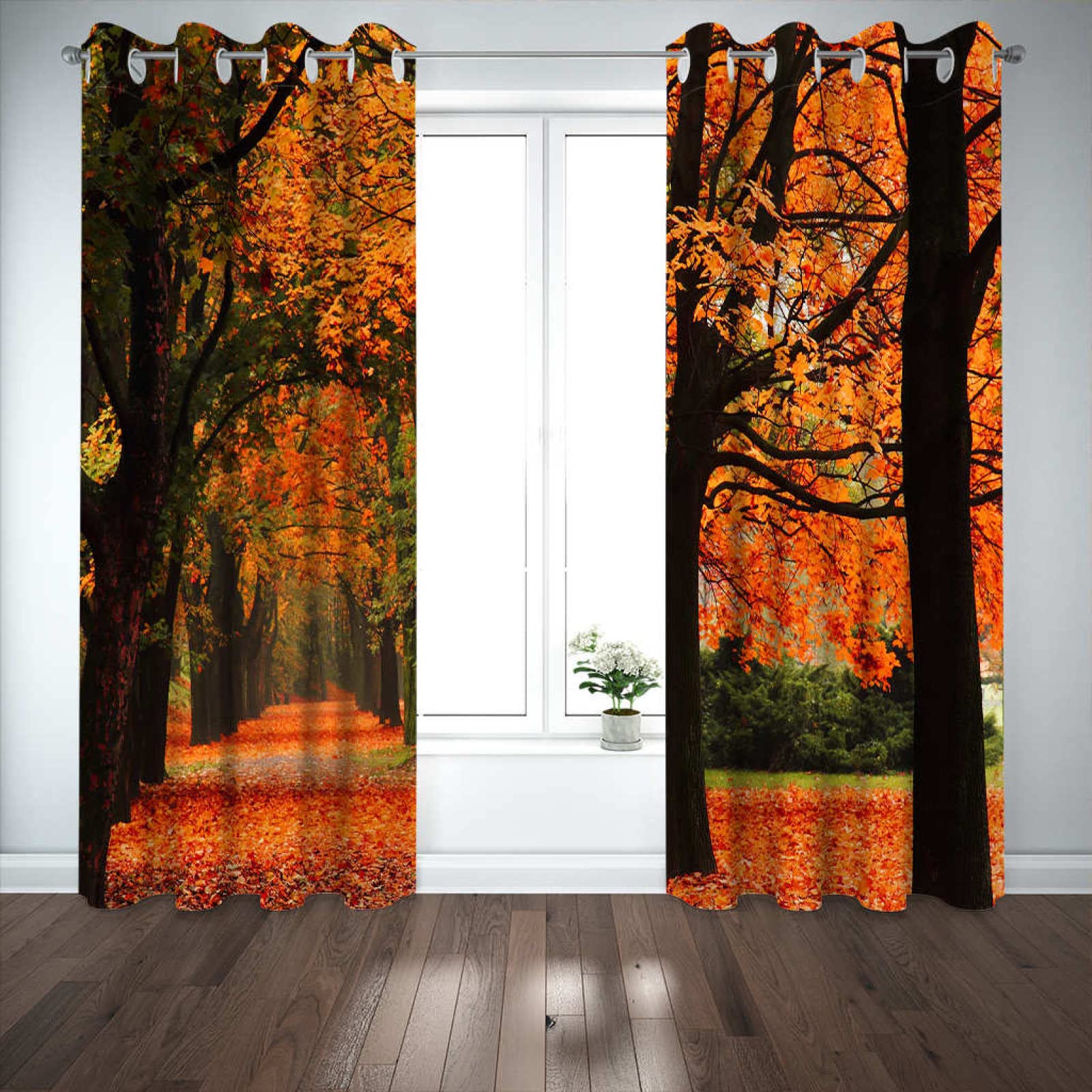 GOKSEL Fenster Vorhang Schlaufen-Vorhang 2 Stück x 110 B x 215cm H Gelb&Forst Dekorative Gardine Schlaufenschal Fenster-Schal