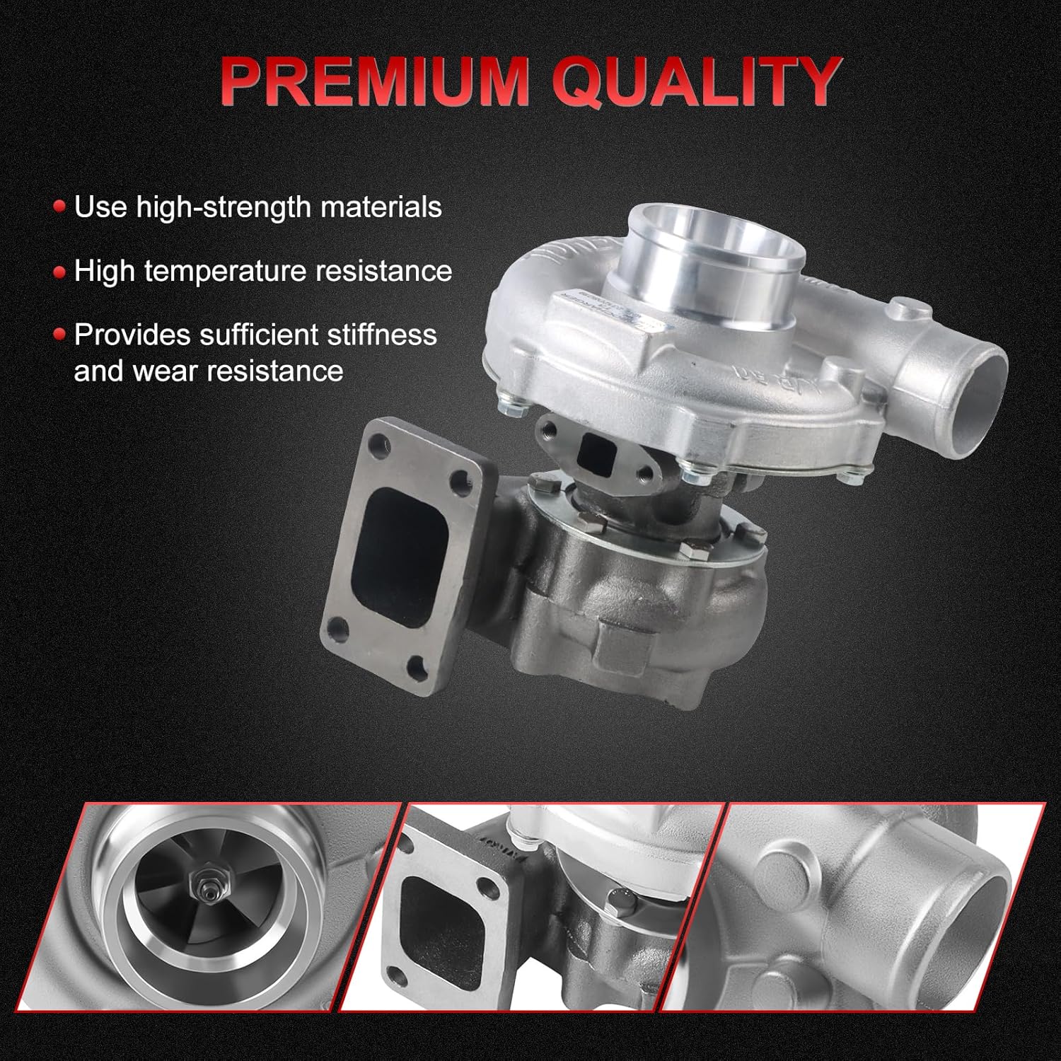 Turbocharger with Gaskets, Compatible with T04E T3/T4 0.57 A/R 48.1 TRIM 400+HP BOOST STAGE III Charger, 1.5L-2.5L Engine Turbo Charger Replaces Part