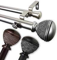 Vista 4 de Rod Desyne Octogone - Barra de cortina doble de 1 pulgada, 66-120 pulgadas, color bronce