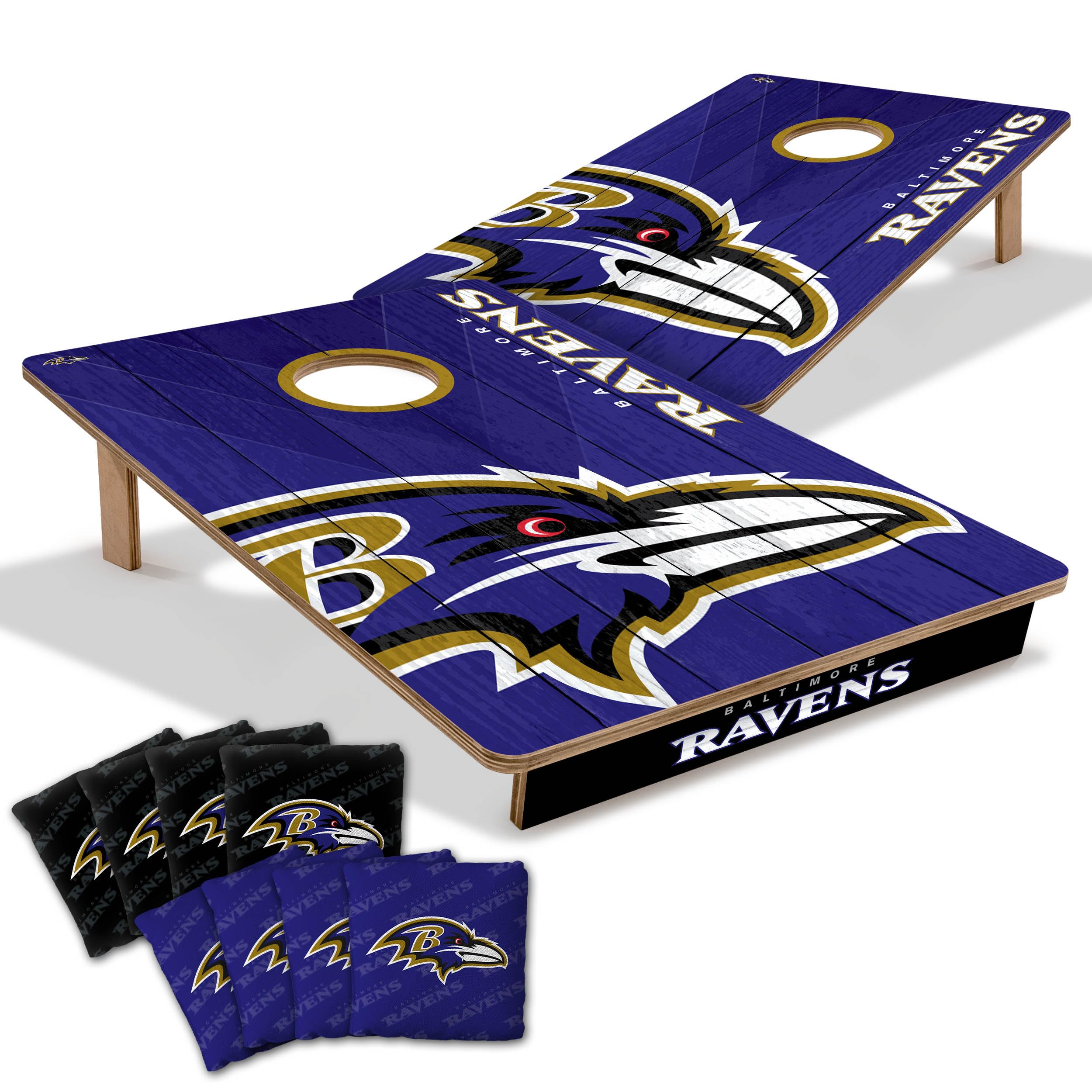 YouTheFan NFL 2’ x 3’ Wood Cornhole Game with Logo Bags