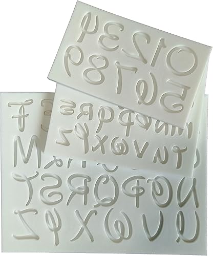 Juego de 3 moldes de silicona para letras y números con estilo inglés, para pastel de fondant, pasta de goma, chocolate, decoración de pasteles de disponible en Yaxa Colombia