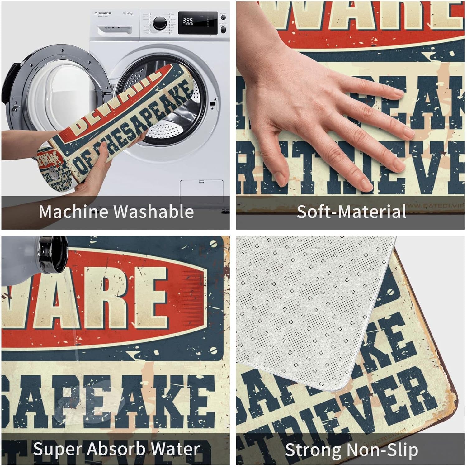 Bar for Man Cave Beware of Chesapeake Bay Retriever Rug Patio Decorations Outdoor Shoes Here Mat(50X80CM)