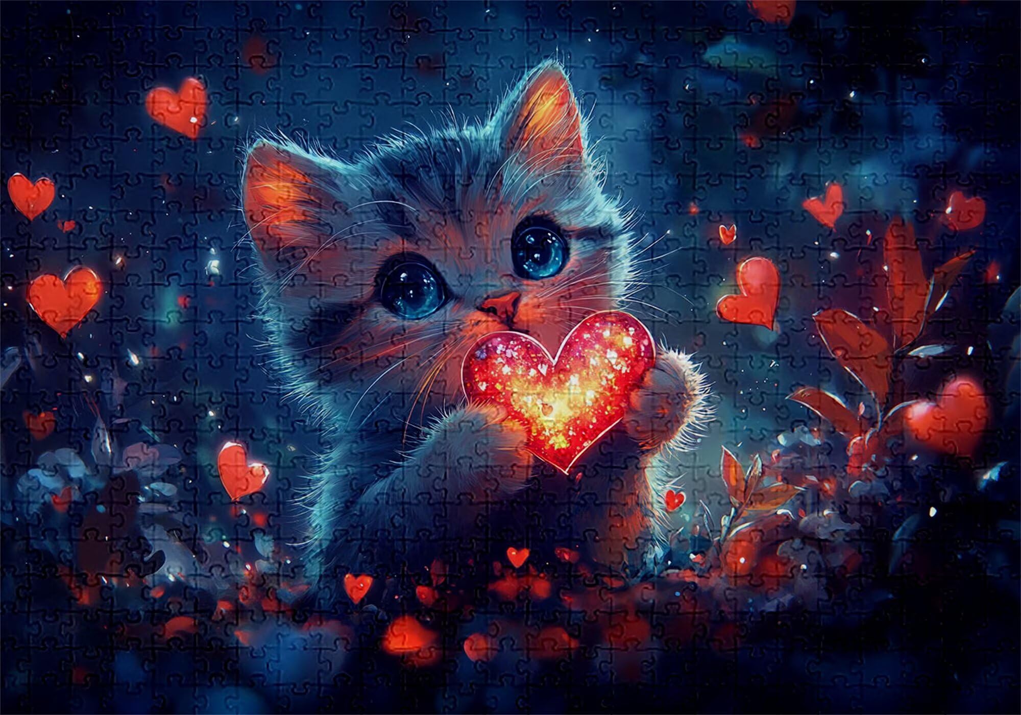 Puzzle 3000 elementów kot puzzle dla dorosłych miłość 122 x 81 cm unikalne rzemiosło klasyczne 3D drewniana układanka do rodzinnych gier aktywności, układanka do samodzielnego wykonania, nawet do