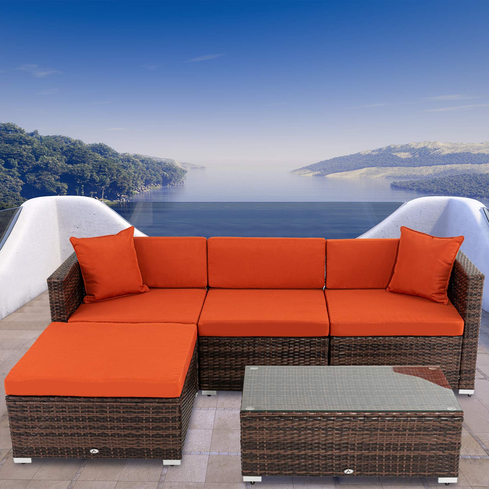 Buy CharaVector Patio Furniture Set, Outdoor Sectional Rattan Sofa