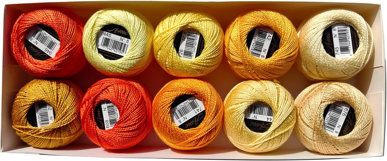30 Balls/Set 100% Cotton DIY Embroidery Thread 8# Crochet Cross Stitch Needlepoint Hand Embroidery Thread 5 Gram Per Ball