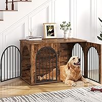 Vista 13 de Muebles de madera para perros de 31.5 pulgadas, jaula de interior para perros pequeños/medianos, jaulas resistentes decorativas para casa