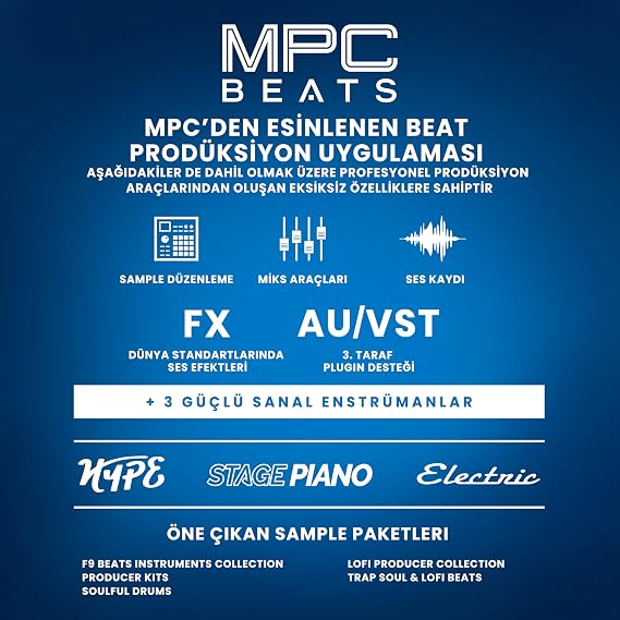 Akai Professional LPD8 - USB MIDI Controller Mac ve PC için Duyarlı 8 MPC Bateri Pedi, Atanabilir 8 Düğme ve Müzik Prodüksiyonu Yazılımı Dahil | 8 x MPC RGB Drum Pad, 8 Adet Atanabilir Düğme, DAW Uyumluluğu, Müzik Yapımcısı ve Beat Maker için Evrensel