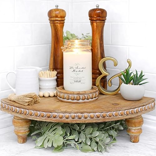 Farmhouse Corner Shelf Stand [with Removable Feet] - Bathroom Countertop