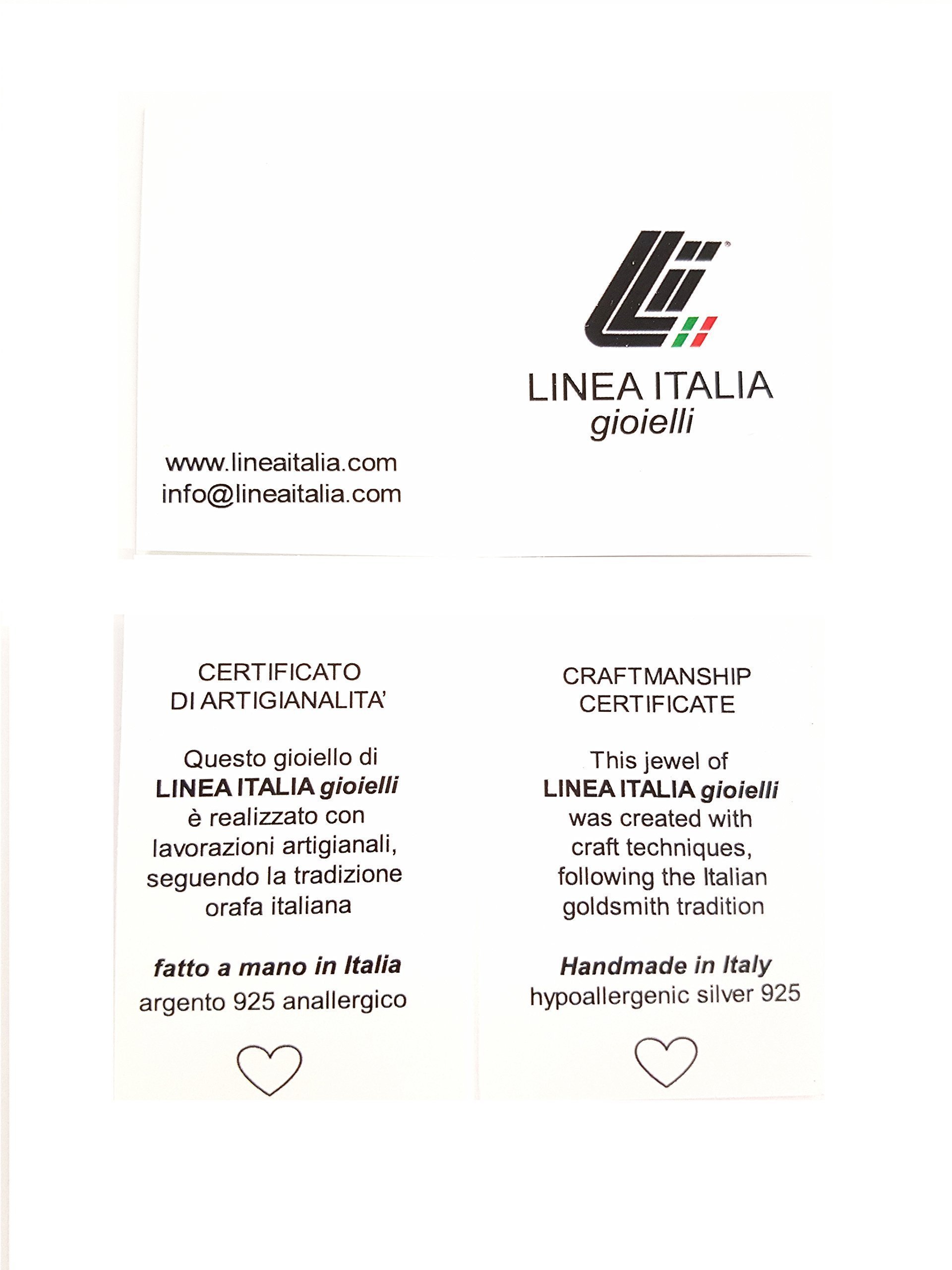 Linea Italia Gioielli - Orecchini Pendenti a Lampadario con Cerchi diamantati in Argento 925 - Made In Italy