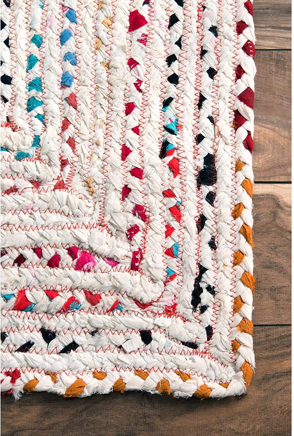 Tapis carré en Coton tissé à la Main pour Salon (120 x 120 cm)