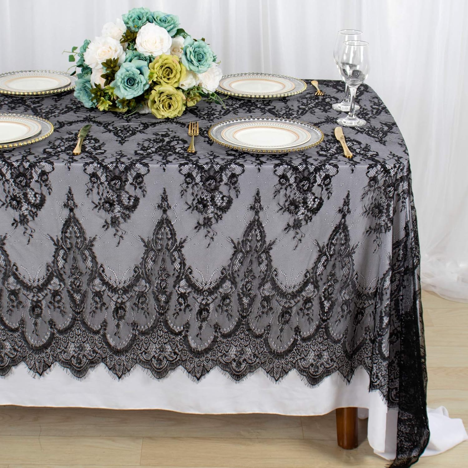 ShinyBeauty Lace Tablecloth Lace Overlay Tablecloth Rustic