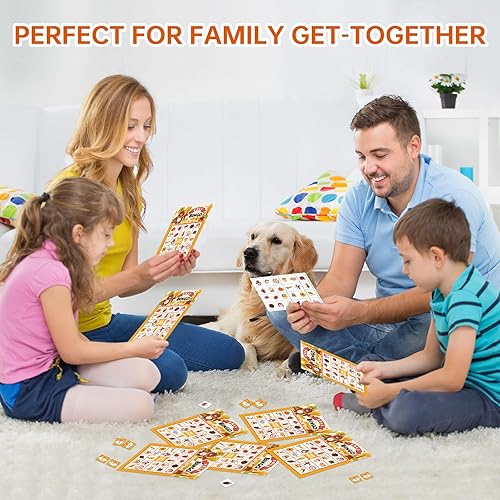 Miniatura 9 de SICOHOME Tarjetas de bingo de otoño para niños, 26 jugadores, juego de bingo de Acción de Gracias para niños y adultos, otoño, Halloween, Acción de