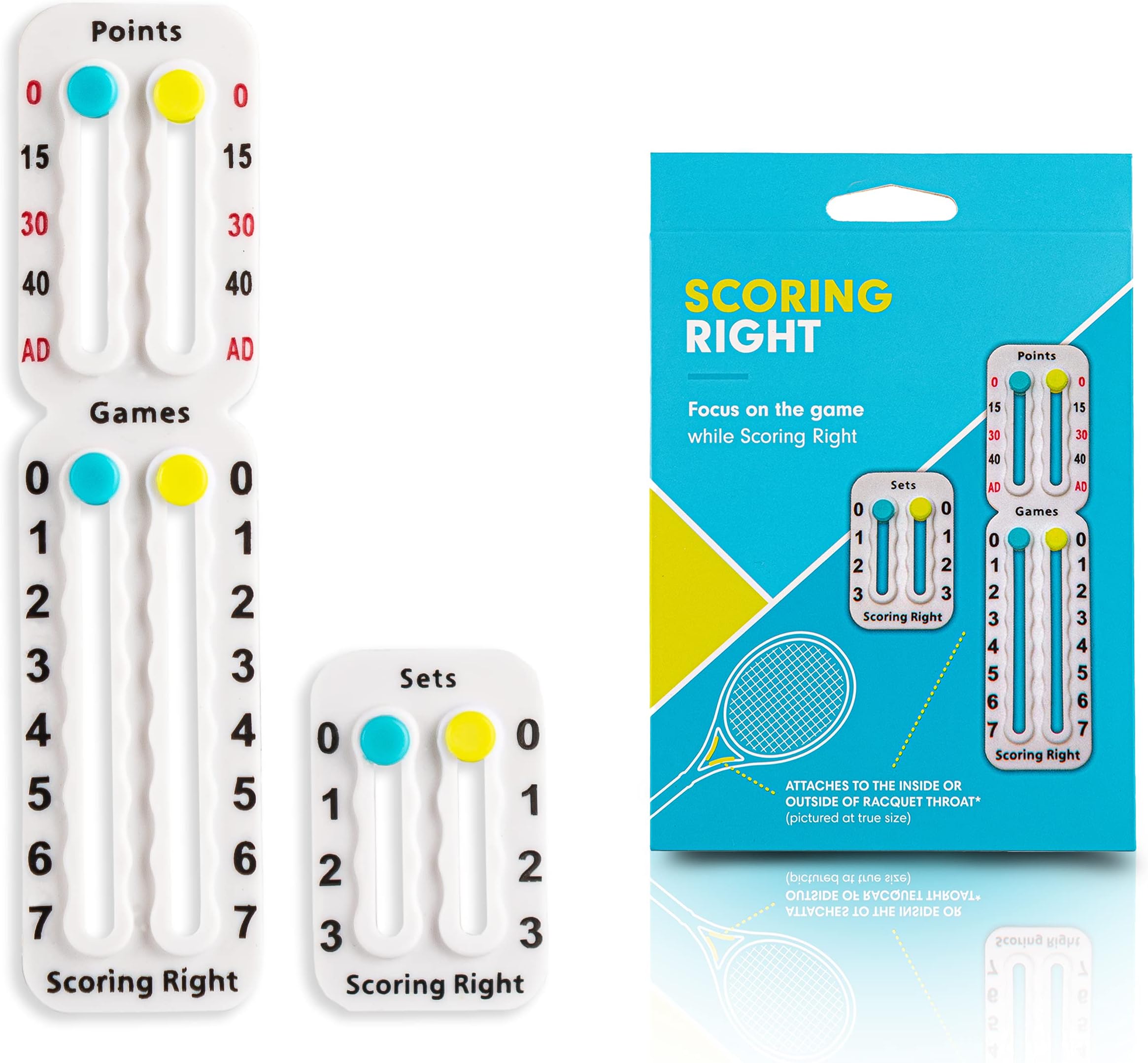 Sieß-Solutions - Scoring Right - Practical tennis score counter only 1.9 grams in weight - Games, phrases and score counters - Never forget the score again