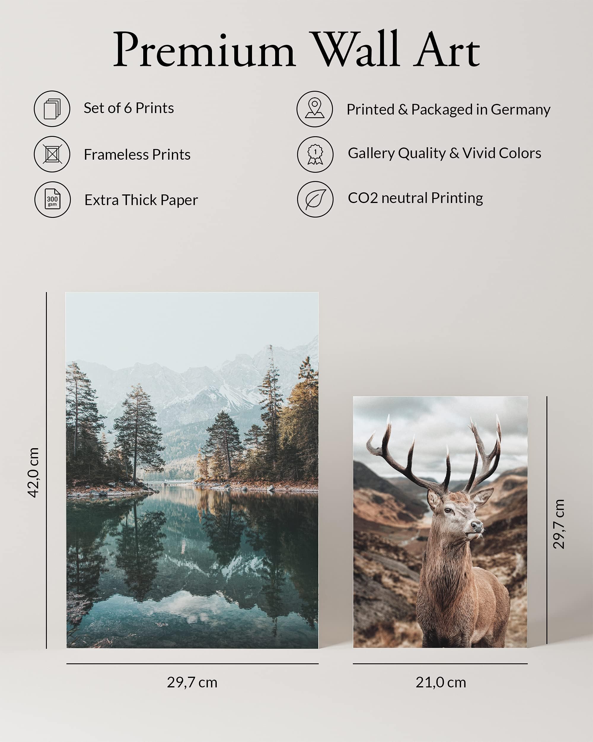 Heimlich - Poster Set - 2 of A3 / 30x42 cm + 4 of A4 / 21x30 cm - Premium Posters - Unframed Prints - Modern Style - Wilderness
