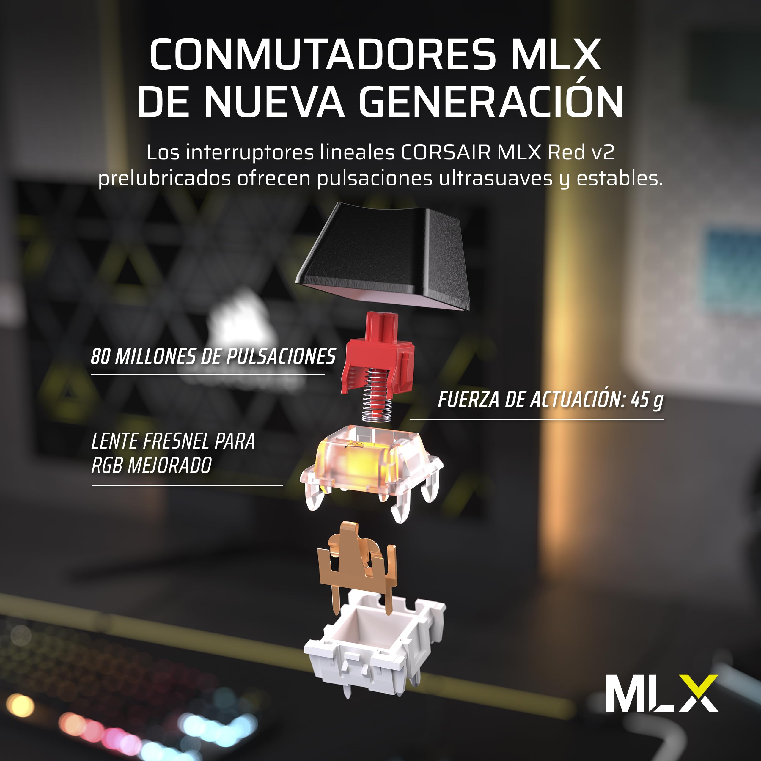 Corsair K70 Core TKL Wireless RGB Teclado Tenkeyless para Juegos – Negro | QWERTY ES, Mecánico, Interruptores Lineales CORSAIR MLX Red v2 Prelubricados, SOCD, Amortiguación Acústica, Tapas de ABS