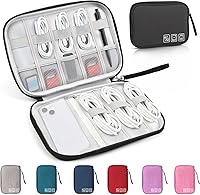 Vista 1 de Travel Cable Organizer Bag, Electronics Organizer Tech Pouch with Double Layers for Cords, Chargers, Phone, Earphones, USBs, SD Cards - Travel