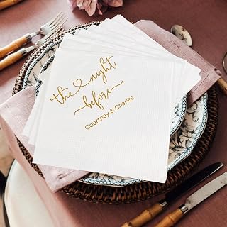 Personalized The Night Before Rehearsal Dinner Napkins, The Night Before Napkins, Wedding Night Decorations, Bridal Shower, Engagement Party, Design 1