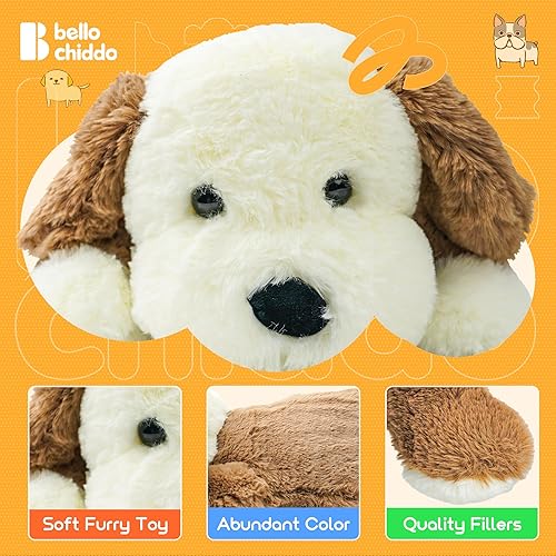 Miniatura 5 de BELLOCHIDDO Juguetes de peluche de 15.7 pulgadas, lindo perro de peluche con forma de animal grande para abrazar, juguete suave de dibujos animados,