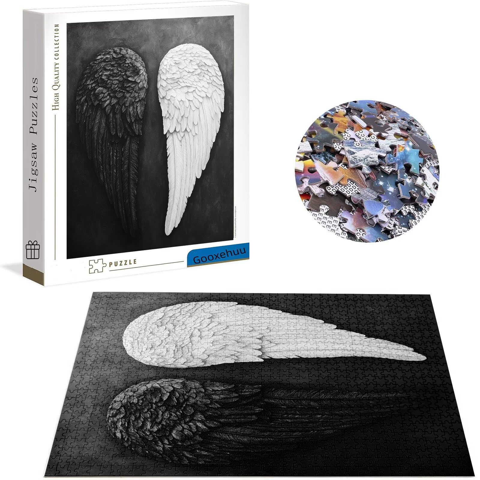 Puzzle 3000 elementów dla dorosłych 3000 sztuk, czarno-białe puzzle, gry edukacyjne, drewniane puzzle, prezenty dla nastoletnich chłopców w wieku 14-16 lat, 122 x 81 cm, g-743