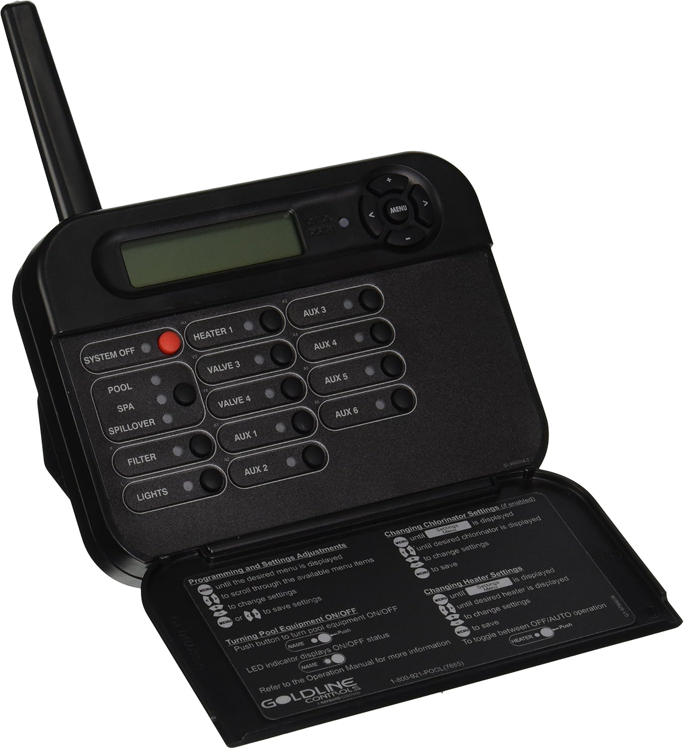 Hayward Goldline AQL2-TB-RF-PS-8 ProLogic Wireless Table Top Display, Black