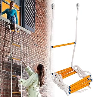 Fire Escape Ladders, 13 FT Emergency Ladder for Second Floor, Anti-Slip Rescue Fire Ladder