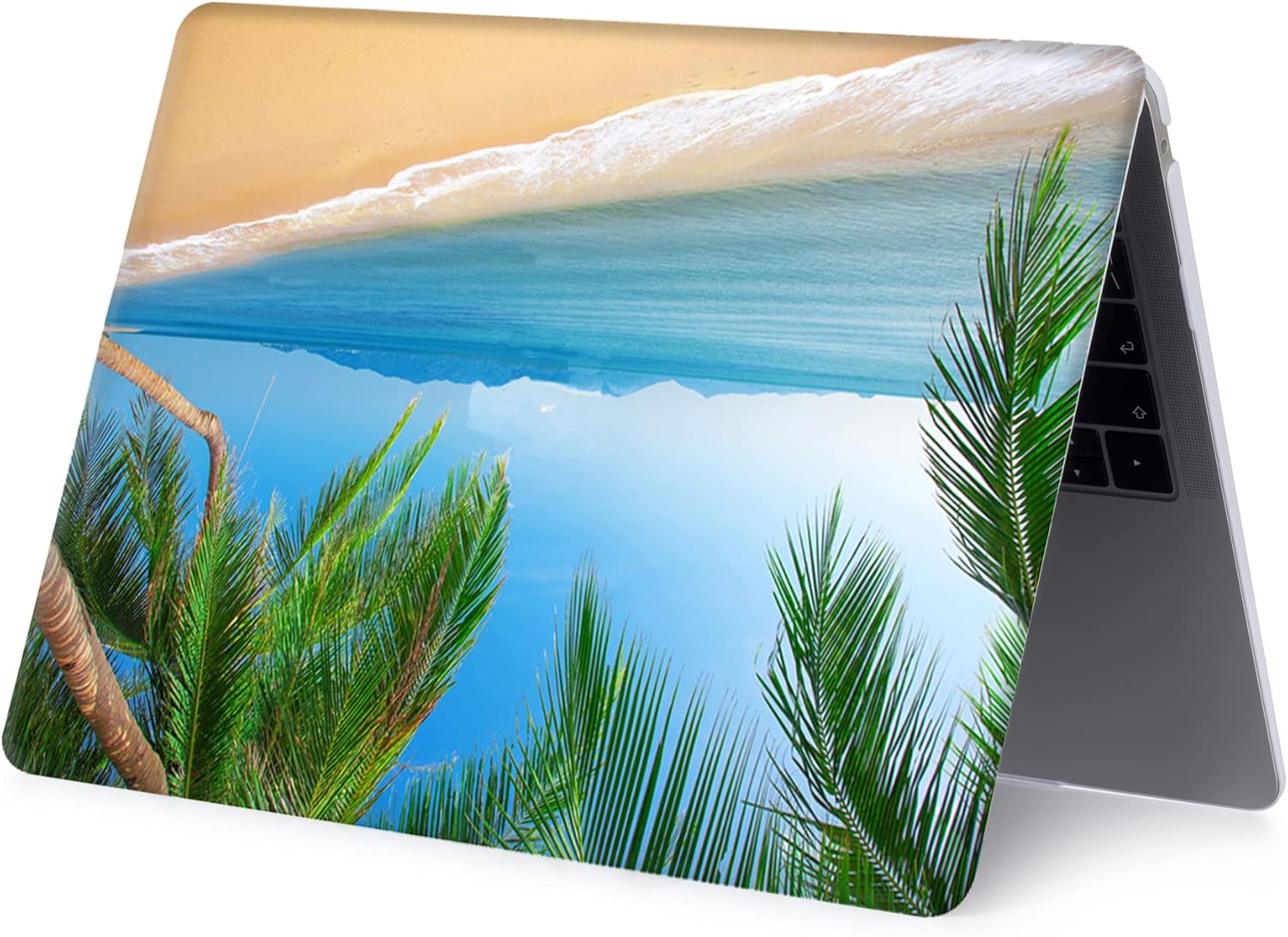 Bandless Case Compatible with MacBook Pro 13 inch 2020-2016 Model A2338 M1 A2289 A2251 A2159 A1989 A1706 A1708, Protective Plastic Hard Shell + Keyboard Cover Skin - Beach