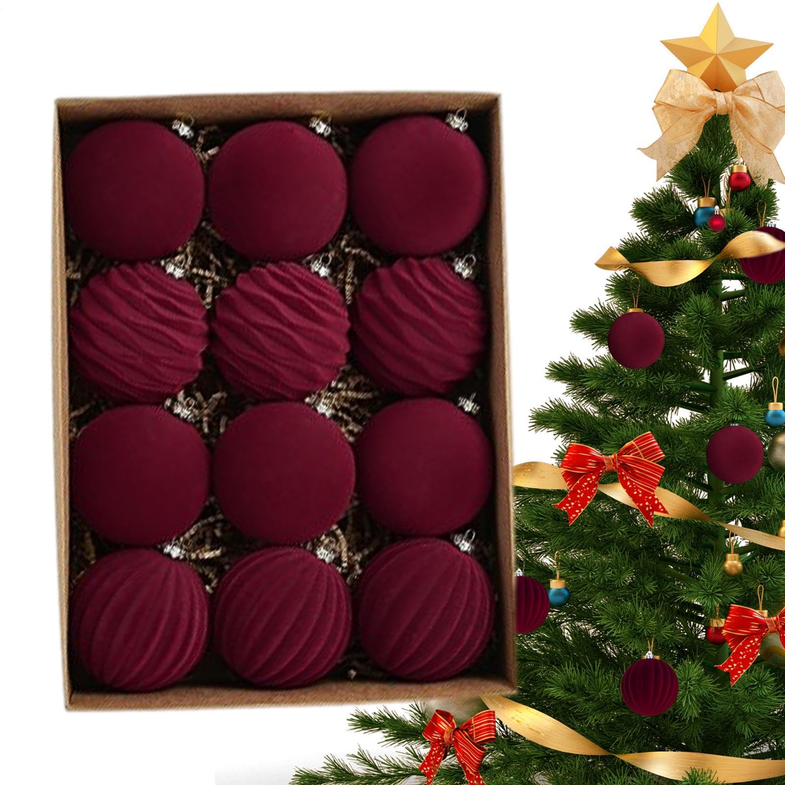 Decorazioni per albero di Natale, 12 pezzi, 7,9 cm, morbide