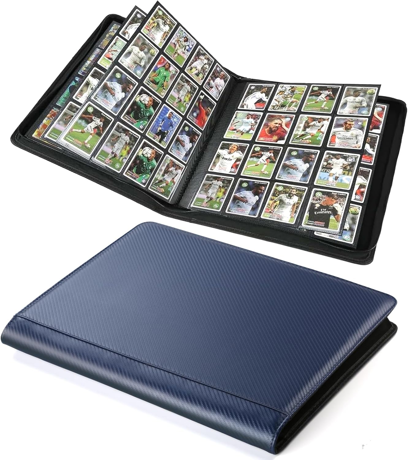 Arkeiliy Premium Ringless Trading Card Binder - 1024 Capacity, 16 Side-Loading Pockets per Page, Archival Quality Protection & Anti-Slip Spine for TCG, MTG, Sports Cards (Black II)