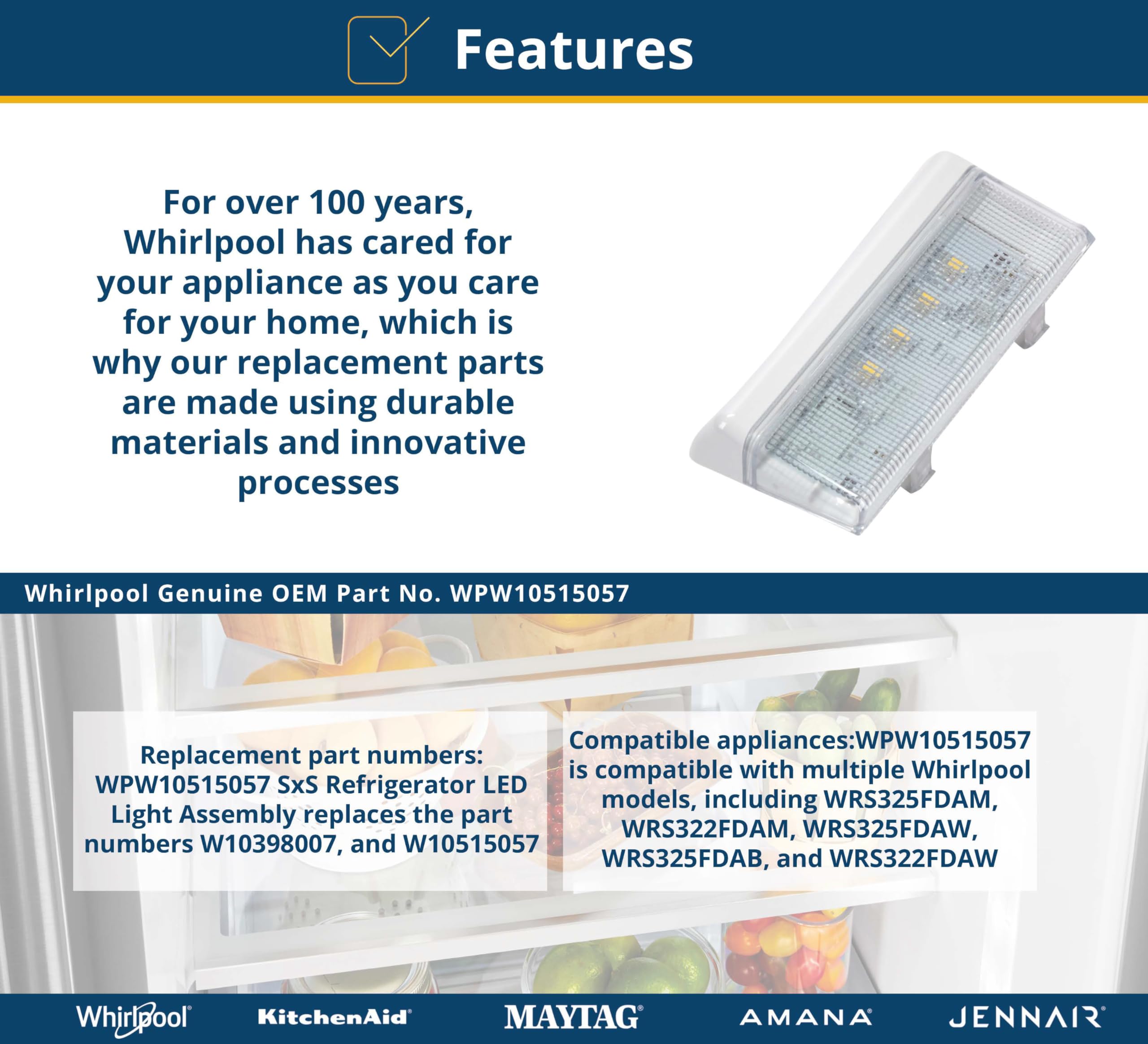 Amazon.com: Whirlp Whirlpool WPW10515057 OEM SxS Refrigerator LED
