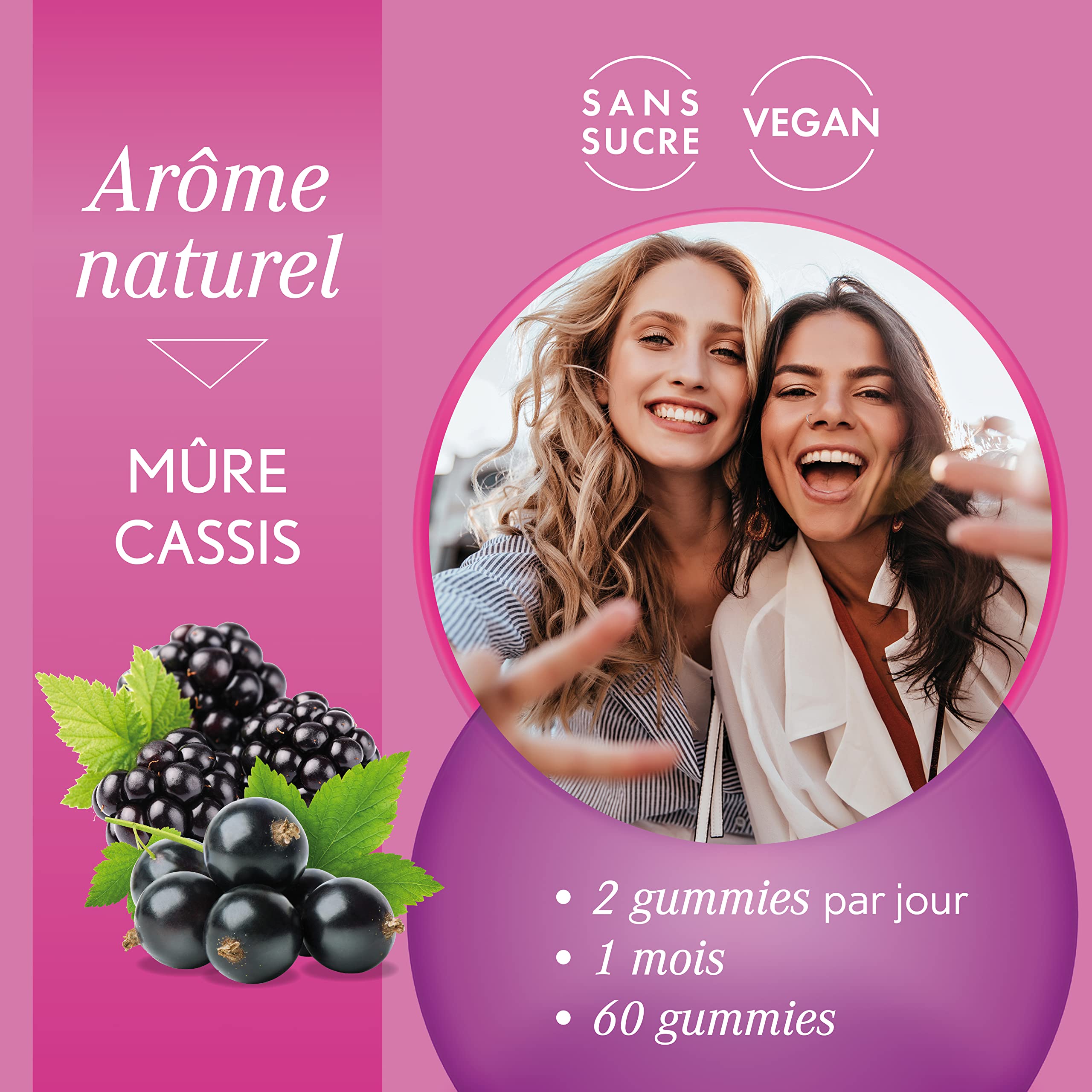 OENOBIOL-GUMMIES Minceur - Réduit les sensations de faim, limite les fringales - Programme 1 mois - 60 Gummies - Arôme naturel mûre cassis - Complément alimentaire - Sans Sucre - Vegan-Made in France