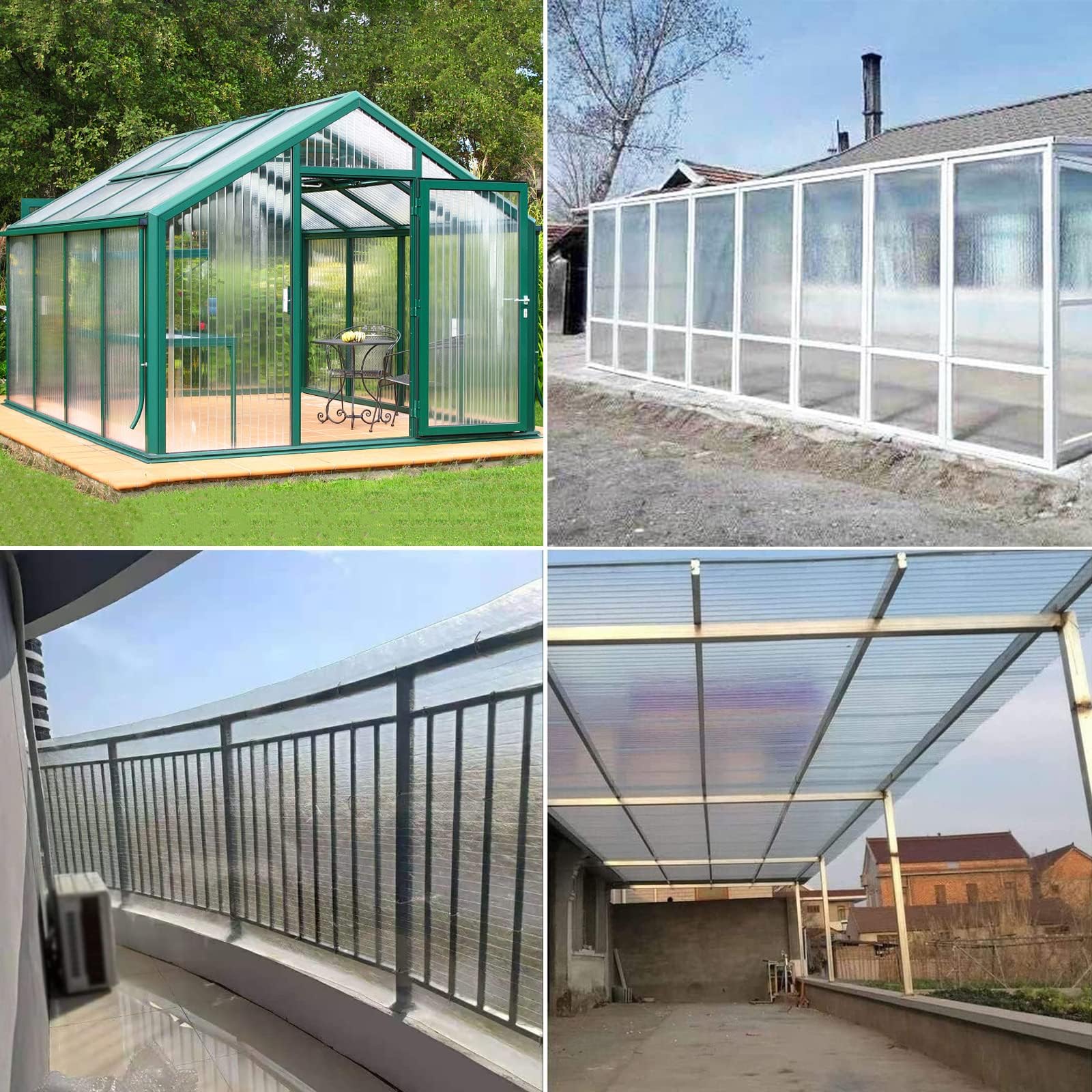 Plaques de toit en polycarbonate, plaques de serre, résistantes aux intempéries, plaque en plastique pour bricolage, serre, plaques de polycarbonate résistantes à la pluie