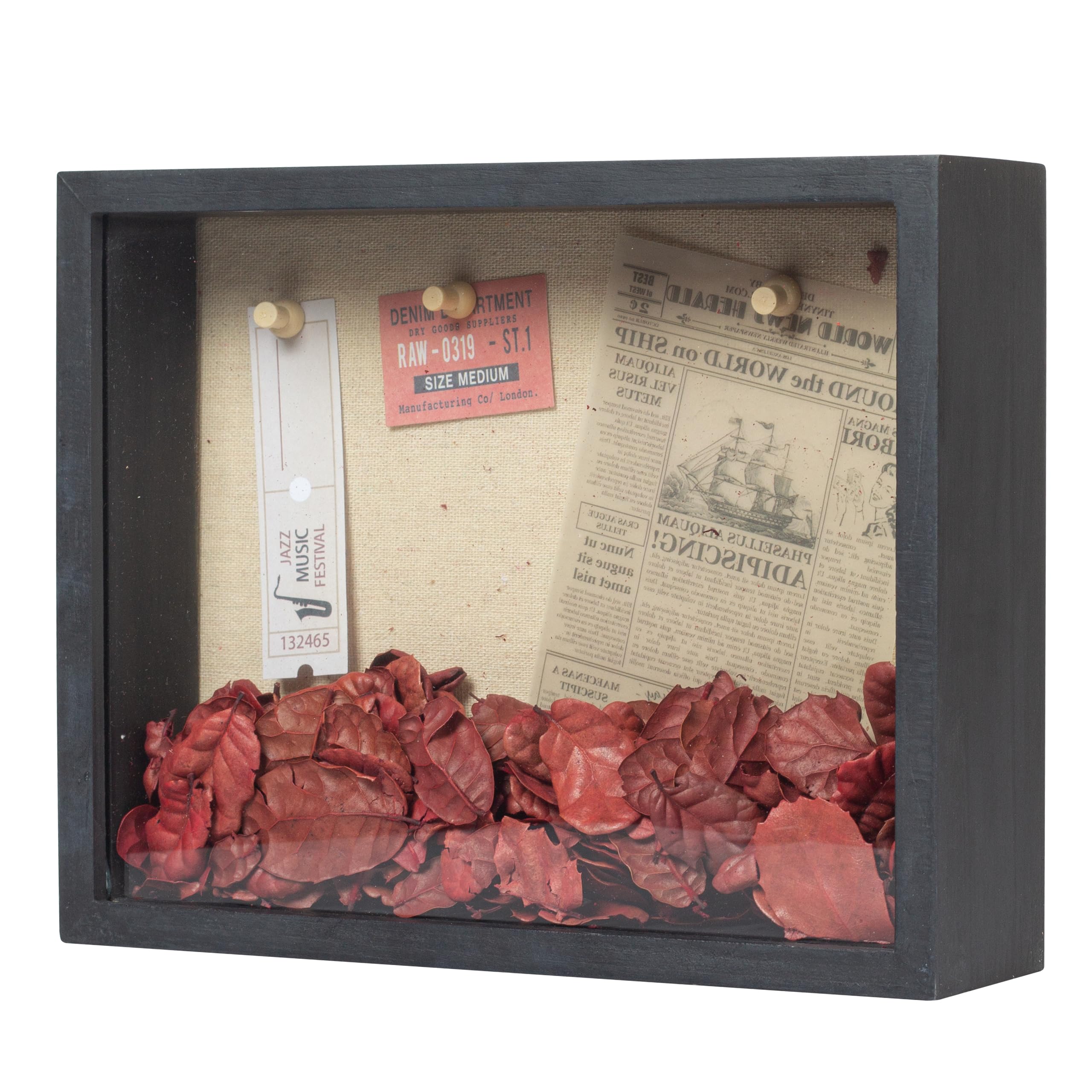 Shadow Box Frame 8x10 Shadow Box Display Case with Linen Back of Awards Memorabilia Flower, Pictures, Keepsakes、Bouquet、Medals and More Photos Memory Box Black