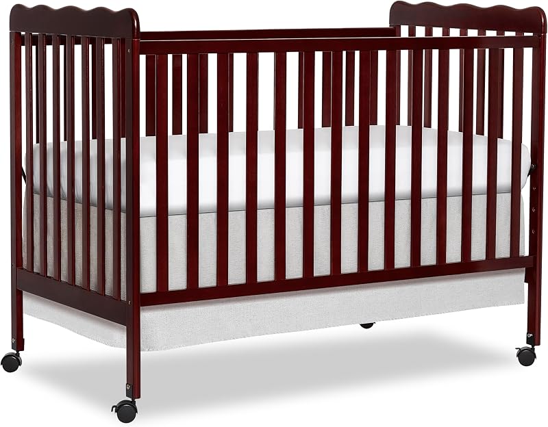 Dream On Me Cuna convertible 3 en 1 Carson de tamaño completo, ruedas con bloqueo | portátil y se convierte en cama y sofá cama para niños pequeños, 3 alturas ajustables, cuna de madera, verificación GREENGUARD Gold y BSA, espresso