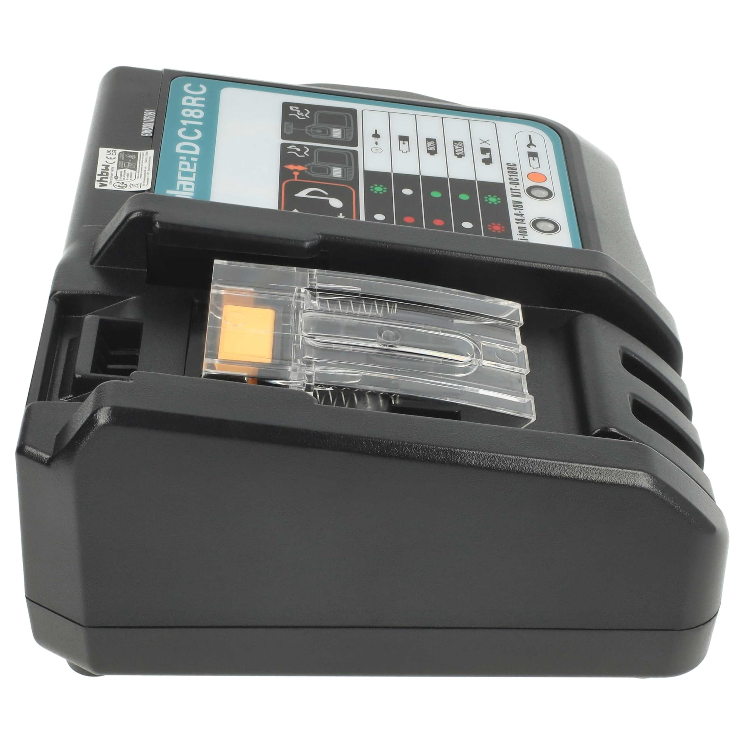 vhbw caricabatterie compatibile con Makita BL1815G, BL1820G, BL1813G, BL1830G batterie Li-Ion di attrezzi