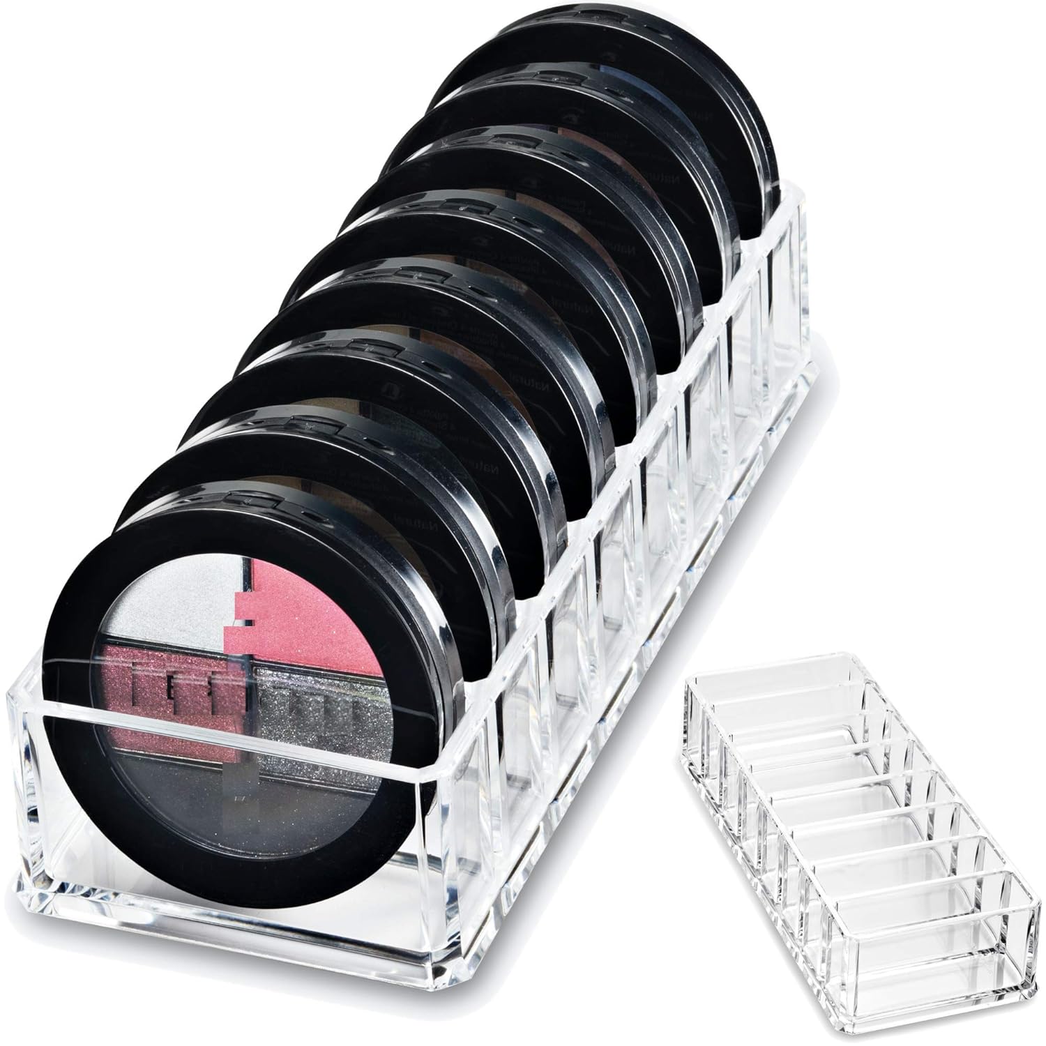 Acrylic Compact Organizer & Beauty Care Holder Provides 8 Space Storage | byAlegory Makeup Organizer