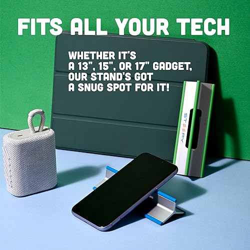 Miniatura 7 de Steepy Soporte para computadora portátil de perfil bajo, soporte de computadora ajustable de 3 alturas, elevador de plástico ligero para computadora