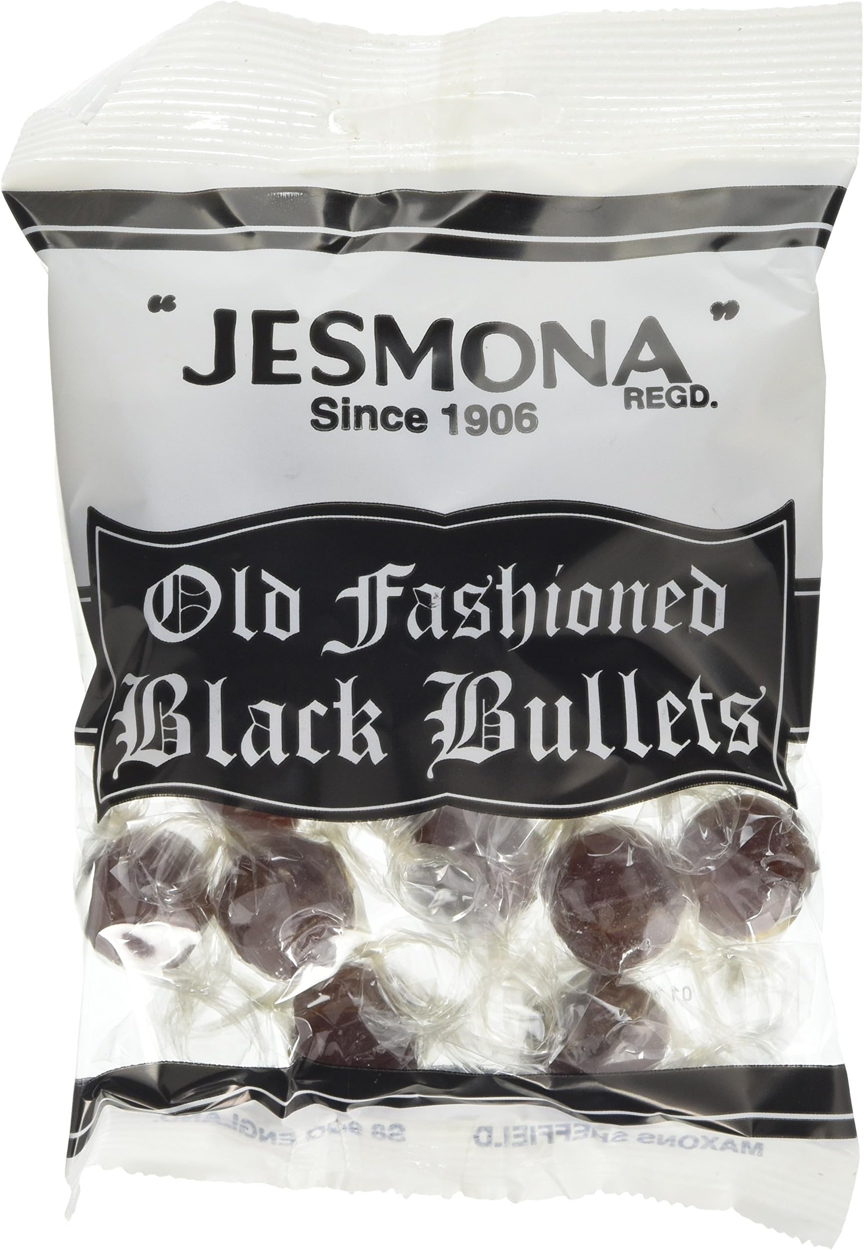 JESMONA Old Fashioned Black Bullets 120 g Bag (Pack of 12)