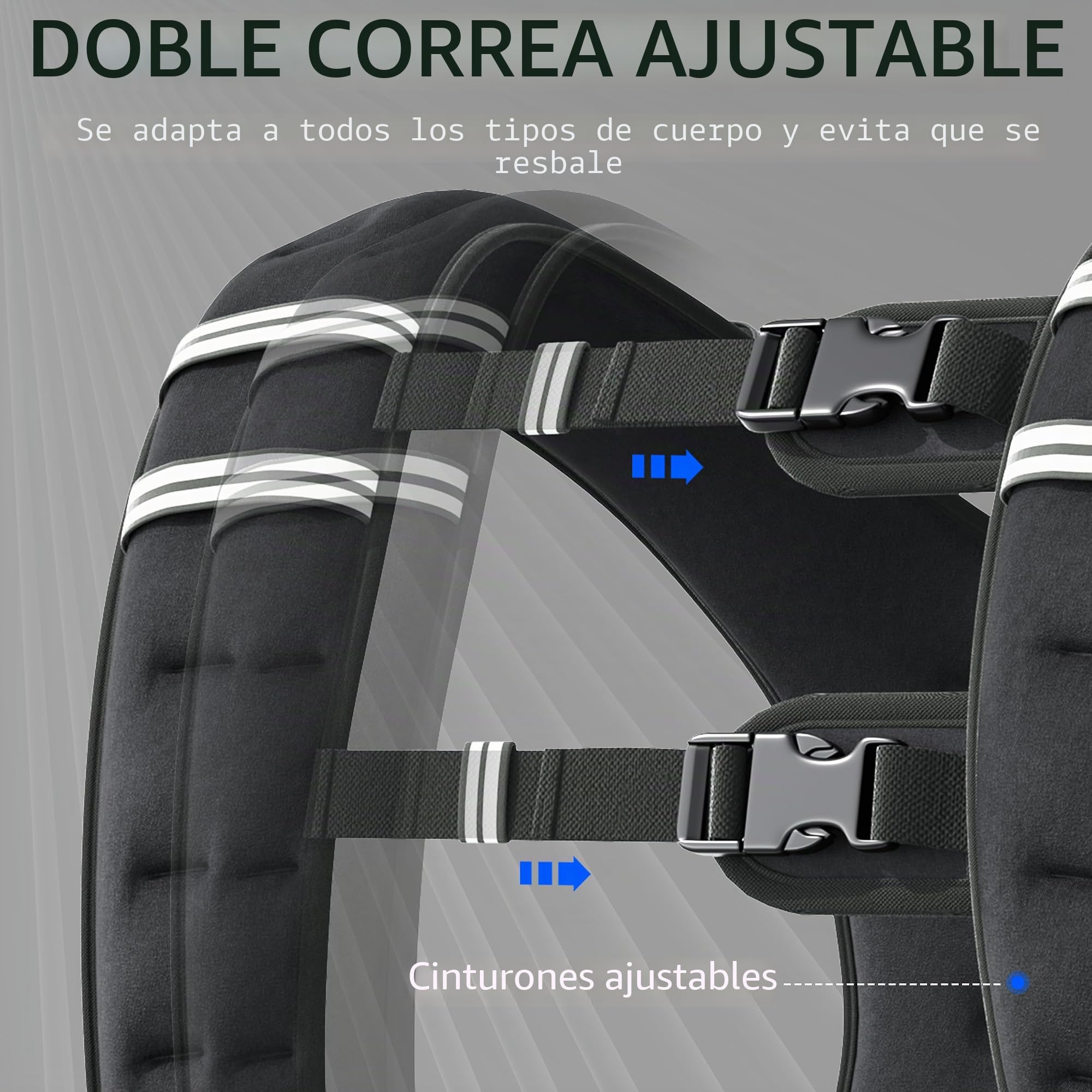 HOMCOM Chaleco lastrado 8KG para hombres y mujeres, correr, Negro | Correas ajustables, bolsillo, tiras reflectantes, cardio, entrenamiento de fuerza, ejercicio