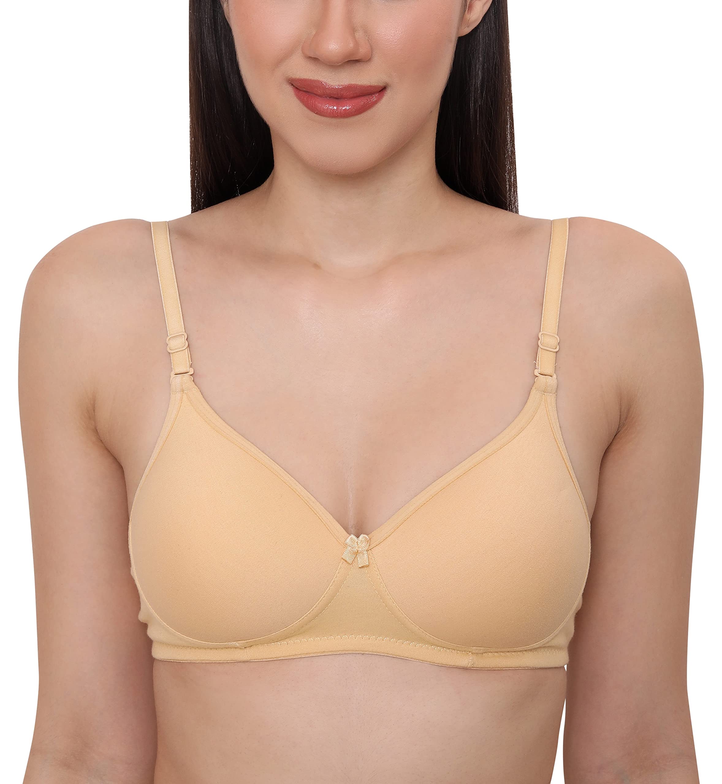 glamoras Women Poly Cotton PC Interlock Fabric Full Coverage Padded Non-Wired Adjustable Straps Tshirt Bra Everyday Bra, Size 32-40, C Cup-picture-19