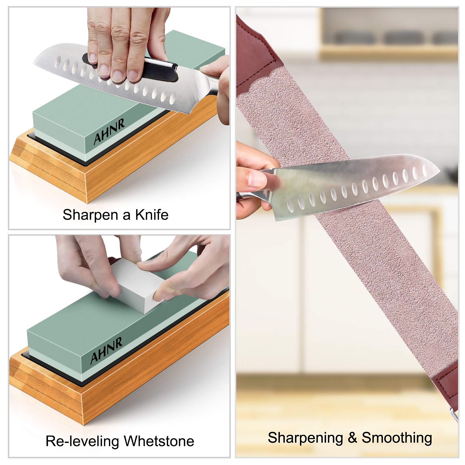 Buy Whetstone Knife Sharpening Stone Set 1000/6000 Waterstone, Honing Guide Jig for Chisel