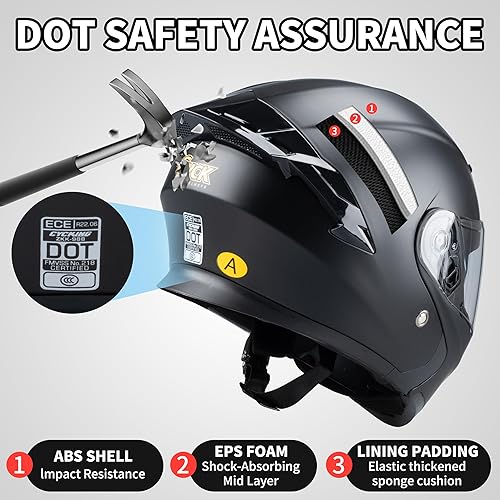 Miniatura 2 de Casco integral para hombres y mujeres adultos con protector solar ahumado