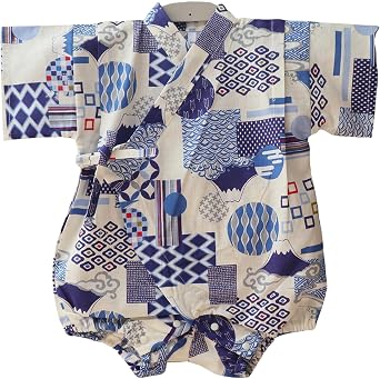 Jinbei Kimono Baby Boys Girls Romper Infant Short Sleeve 100% Cotton Comfy Summer Onesie Bodysuit Japanese Clothes