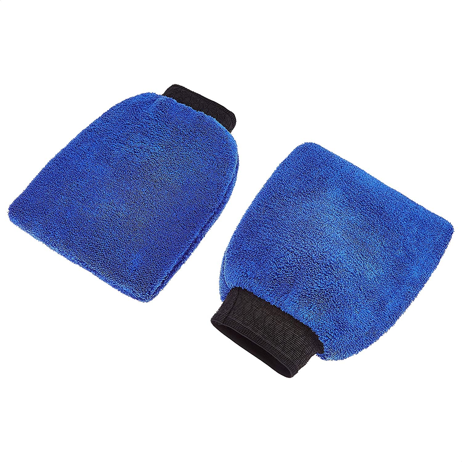 OAN Microfiber Waterproof Dual Sided Multipurpose Car Home Office Cleaning Microfiber Glove Mitt with Waterproofing Layer | Super Large Size (20x17X2 cm) Extra Thick (Pack of 2) (Blue)