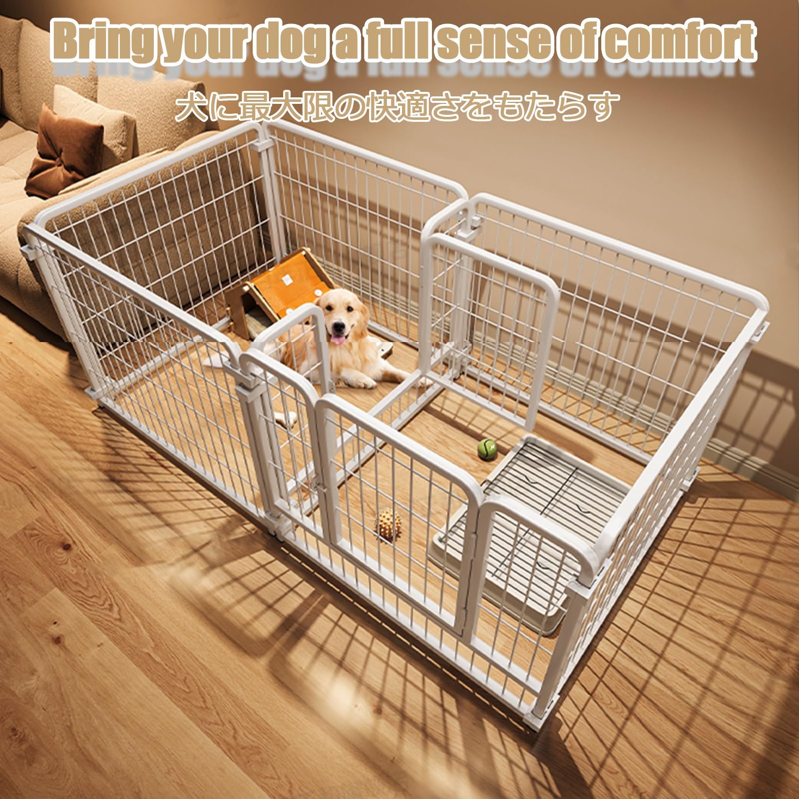 Box per Cani Recinto per Piccoli Animali Recinto per Cani da Interno Recinto per Cani in Ferro Recinto per Cani Recinto per Animali Domestici con Porta(Black,120 * 60 * 60CM)