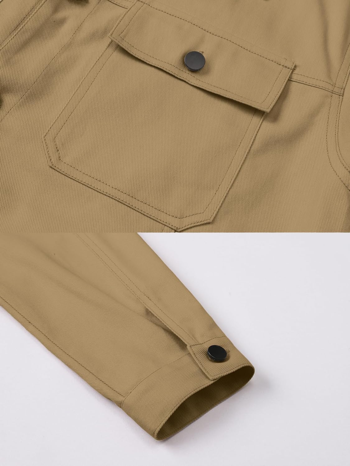 SANGTREE Men's Trucker Jacket Lightweight Jacket Cotton Casual Outerwear - Image 4