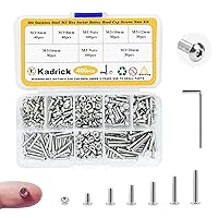 Vista 11 de Kadrick Tornillos métricos pequeños adecuados para impresora 3D DIY, surtido de tornillos y tuercas M3 de 400 piezas, cabeza de casquillo hexagonal