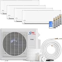 Vista 1 de Cooper & Hunter 36,000 BTU Quad 4 zonas montaje en pared sin conductos Mini Split AC y bomba de calor - Kits inteligentes y kits de instalación